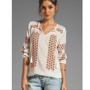 Joie Nira Geo Size Small Embroidery Top
